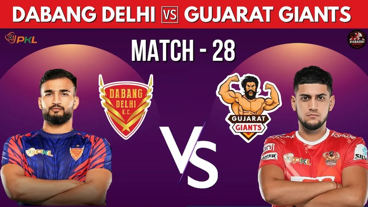 PKL 2025 Match 28: Dabang Delhi vs Gujarat Giants – Preview, Prediction, Starting 7 & Live Stream Details