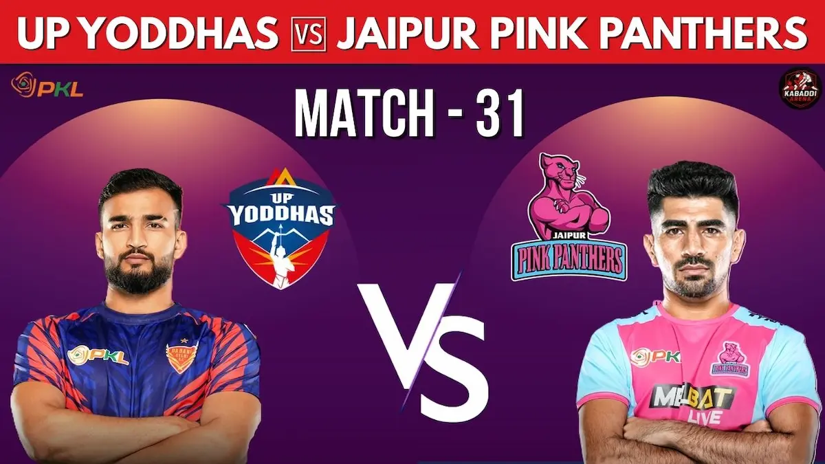 PKL 2025 Match 31: UP Yoddhas vs Jaipur Pink Panthers Match Preview – Head-to-Head, Starting 7, Squad, Prediction & Live Stream