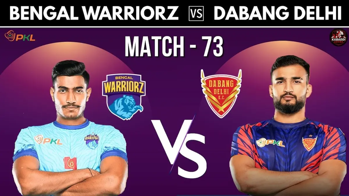 PKL 12 Match 73 Bengal Warriors vs Dabang Delhi preview, prediction, head-to-head, and live stream information.