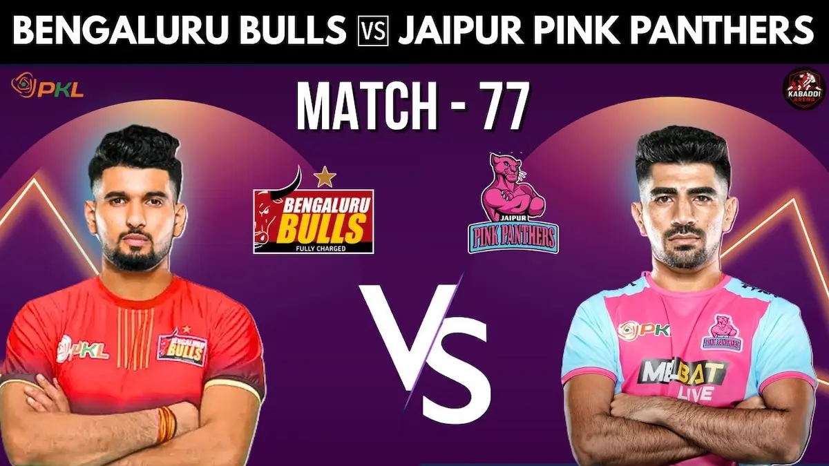 Bengaluru Bulls vs Jaipur Pink Panthers PKL 12 Match 77 live action from New Delhi