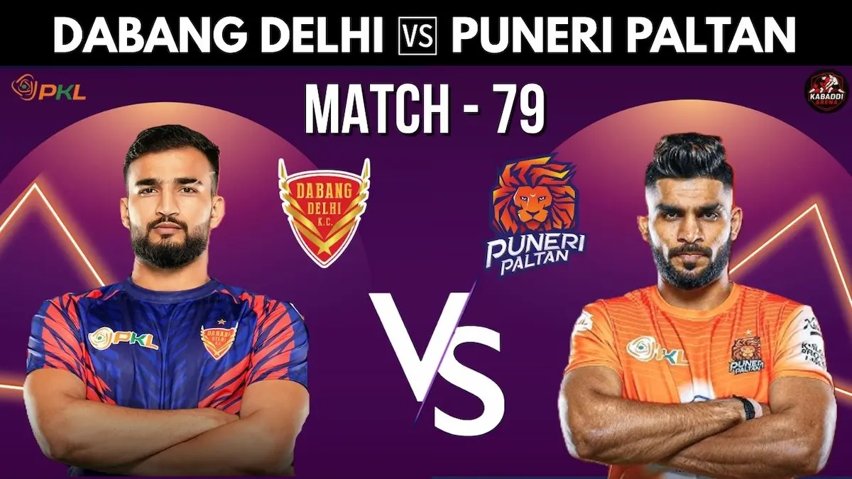 Dabang Delhi vs Puneri Paltan PKL 12 Match 79 preview with predictions, possible starting 7, head-to-head, and live stream details.