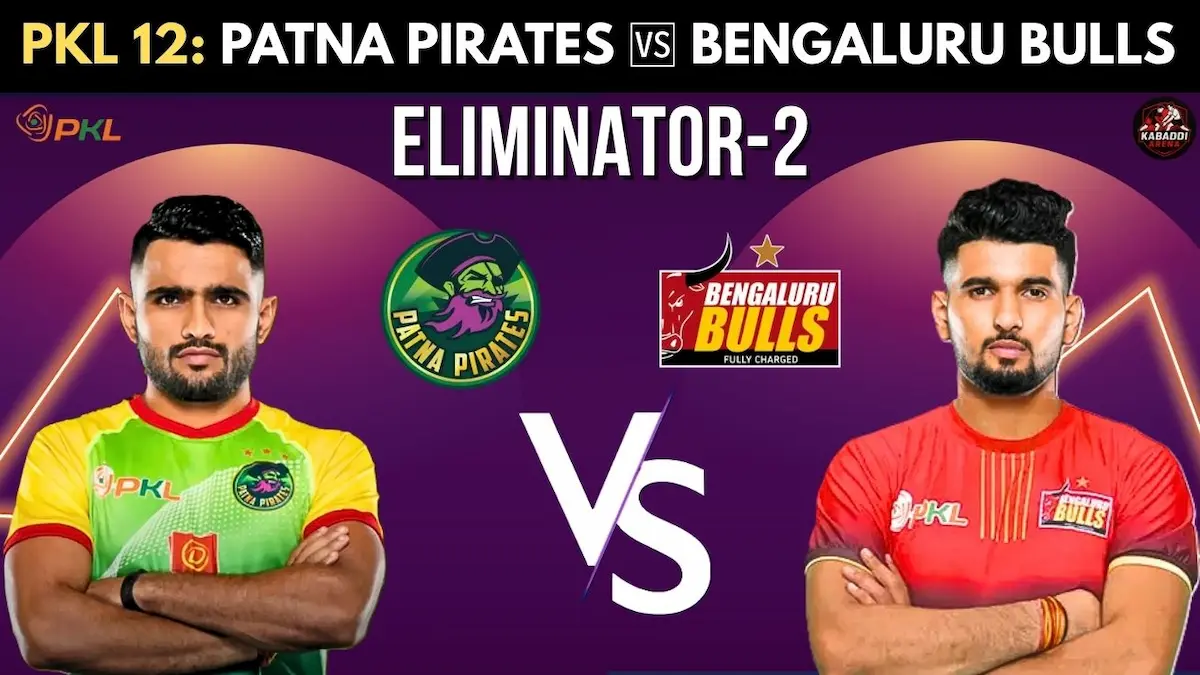 Patna Pirates vs Bengaluru Bulls PKL 12 Eliminator 2 match preview with prediction, head-to-head record, starting 7, and live streaming details.