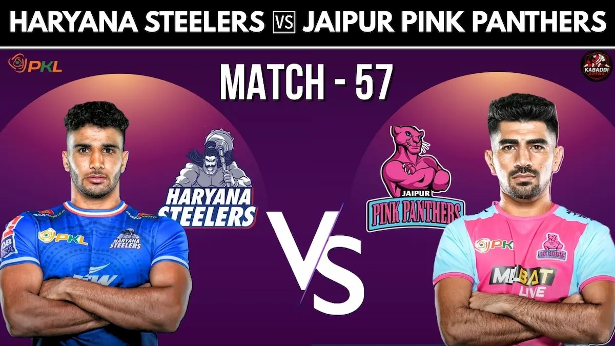 PKL 12 Match 57 preview - Haryana Steelers vs Jaipur Pink Panthers, predictions, starting 7, head-to-head and live streaming details.