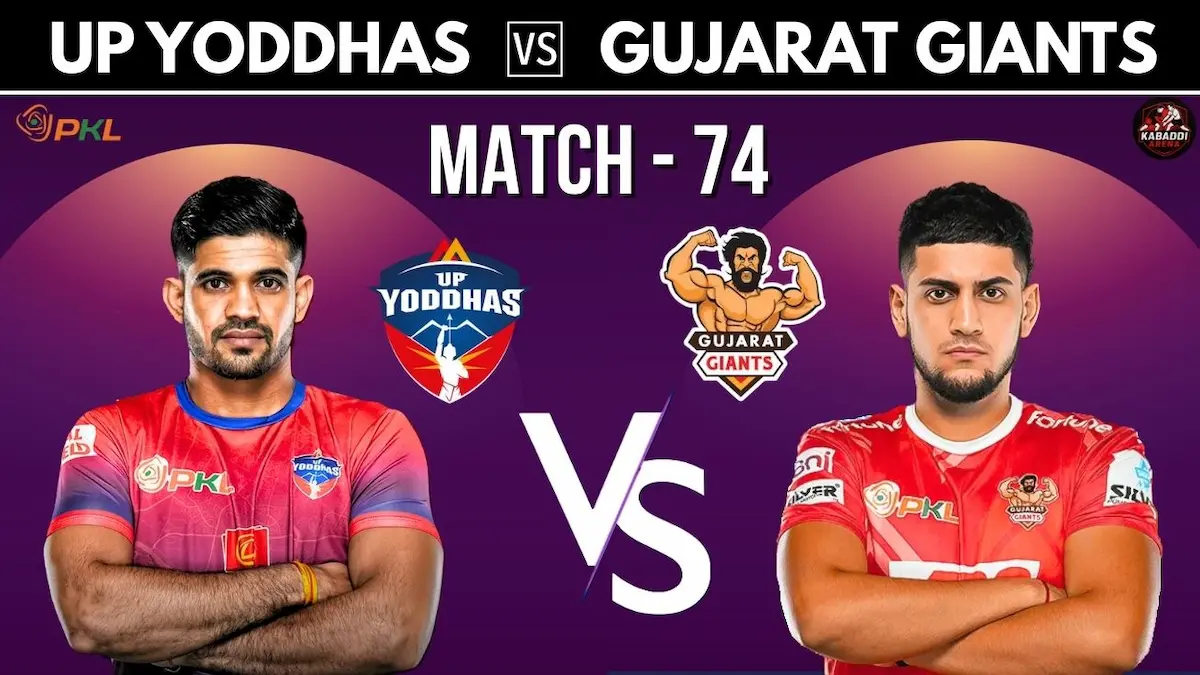 PKL 12 Match 74 UP Yoddhas vs Gujarat Giants preview, prediction, head-to-head, and live stream information