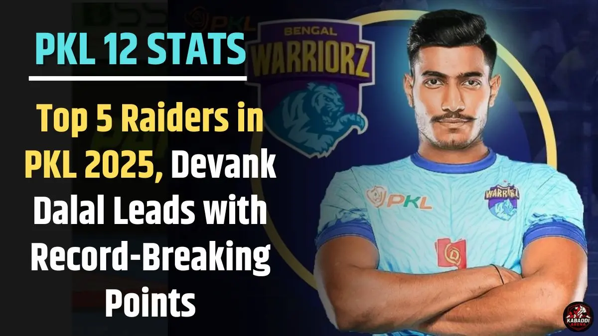 Devank Dalal leading the list of top raiders in PKL 2025 with most raid points