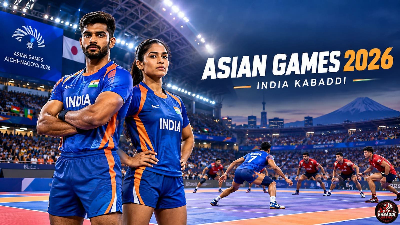 India men's and women's kabaddi teams at Asian Games 2026 in Aichi-Nagoya