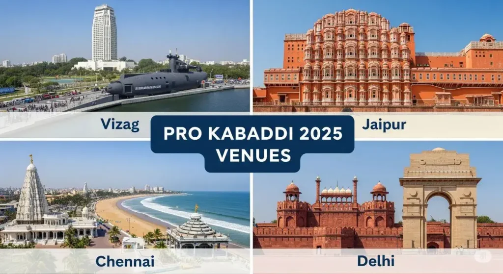 PKL 12 वेन्यू: इन 4 शहरों में खेले जाएंगे प्रो कबड्डी 2025 के मुकाबले 1 pro kabaddi 2025 venue