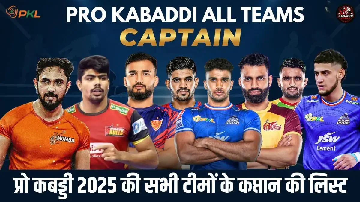 PKL 12: प्रो कबड्डी 2025 के सभी कप्तानों की लिस्ट