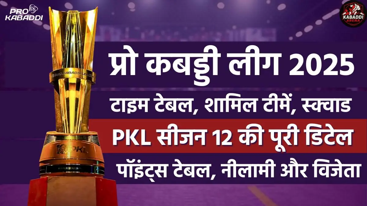 Pro Kabaddi League 2025 Schedule, Time Table, Teams, Winner Pro Kabaddi League Schedule, Time Table, Teams, Winner